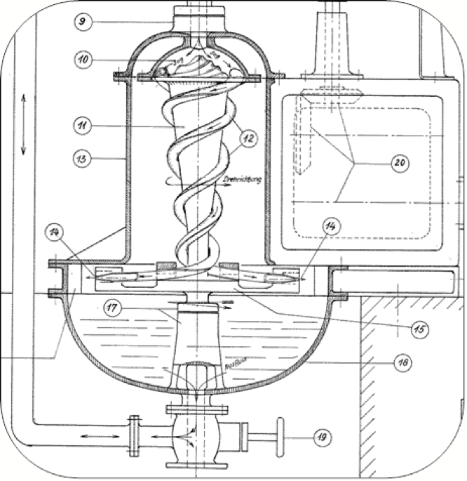 Schematic diagram of the Pneumatic Water Turbine.